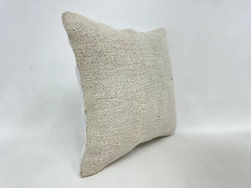 Pillow Cover, Handmade Kilim Cushion, Kilim Pillow Cover, Morroccon Kilim Cushion Cushion Cover, 16x16 Beige Cushion Cover, Pillow for Sofa - 3