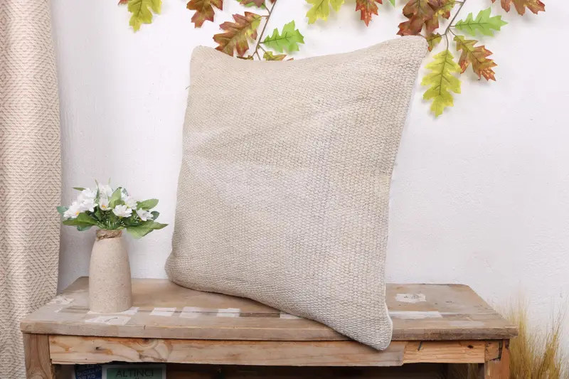 Boho Pillow, Cushion, Vintage Kilim Pillow, Southwestern Cushion Cover, Gift Pillow, 20x20 White Pillow, Lounge Throw Cushion Case - 4