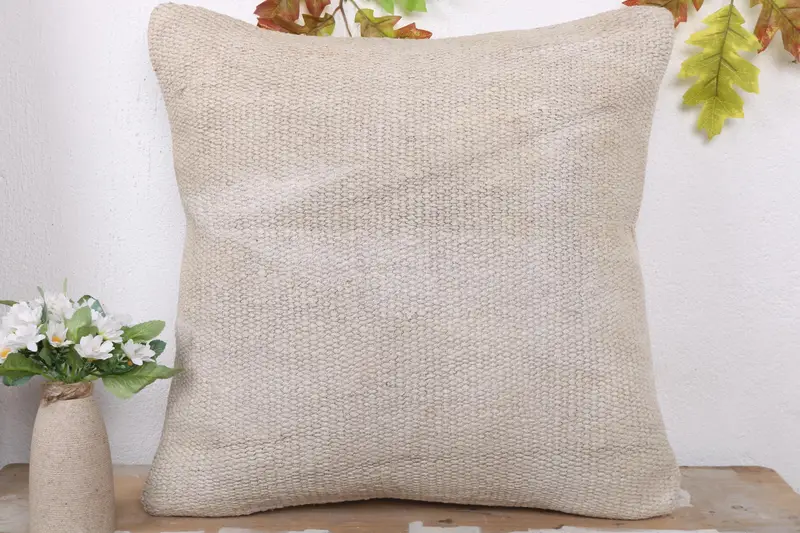 Boho Pillow, Cushion, Vintage Kilim Pillow, Southwestern Cushion Cover, Gift Pillow, 20x20 White Pillow, Lounge Throw Cushion Case - 2
