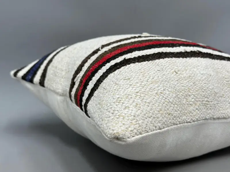Cotton Pillow Case, Pet Cushion, 18x18 White Cushion Cover, Vintage Kilim Throw Pillow, Turkish Kilim Pillow, Pillow for Couch, Pillow Cover - 6
