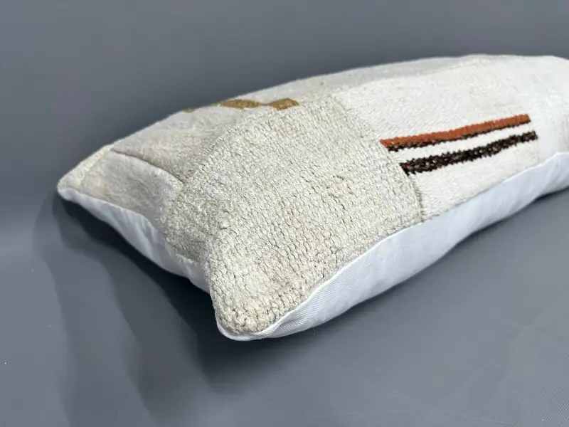 Kilim Cushion Sham, Handmade Pillow Sham, 16x48 Beige Pillow, Handmade Kilim Cushion, Pillow Case, Pillow for Sofa, Handmade Pillow - 6