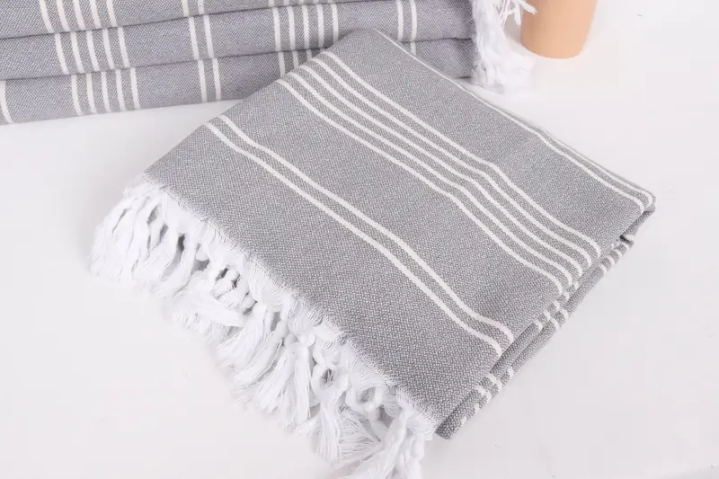 Bedspread, Aesthetic Blanket, Bachelorette Party Favor, Personalized Home Gift Wedding, 96x70 Cotton Striped Towel, Housewarming Gift, Woven Blanket - 5