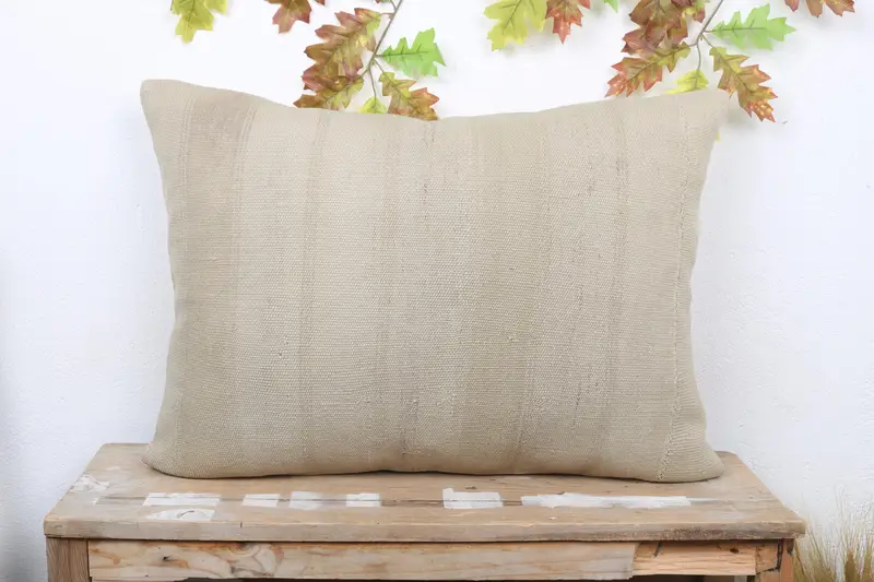 Beigefarbenes Southwestern-Stickkissen, vielseitiges 20x28-Wurfkissen