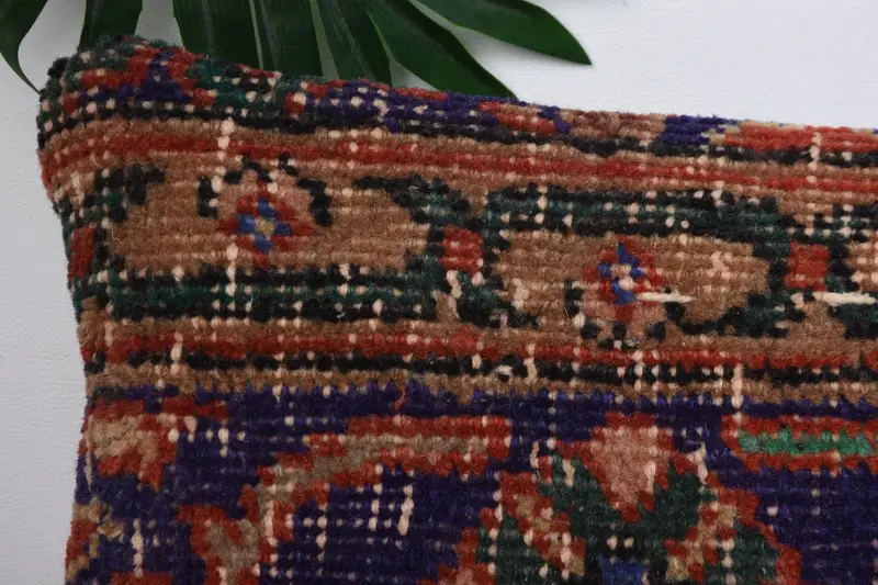 Handwoven Cushion Case, Kilim Pillow Cover, Bolster Throw Pillow Cover, Pillow for Sofa, 8x16 Blue Cushion Case, Cushion Case, Turkish Pillow - 2