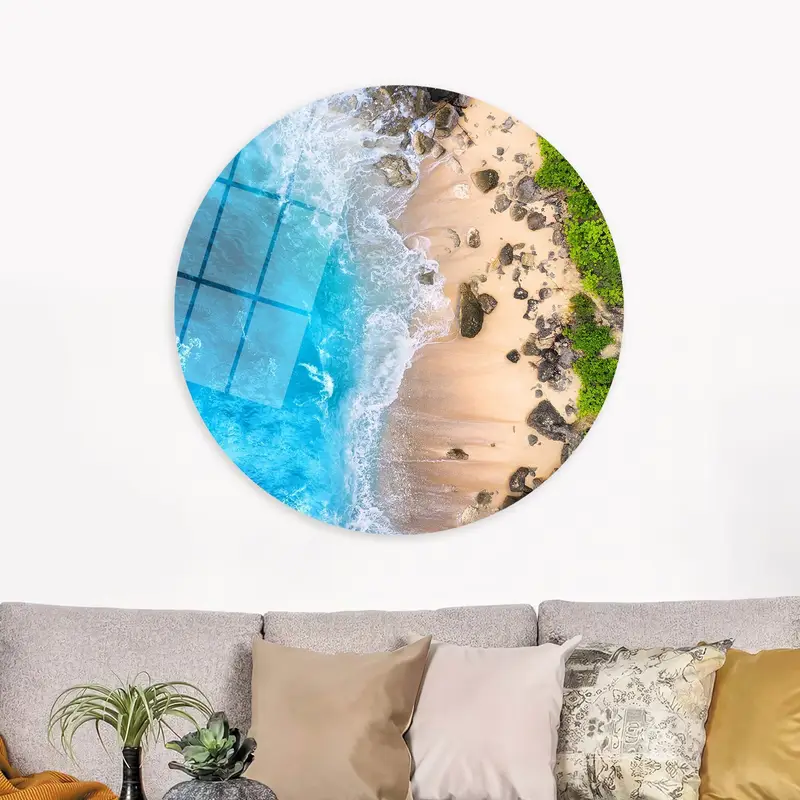 Elegant Seascape Canvas: Ocean Waves & Tropical Horizons