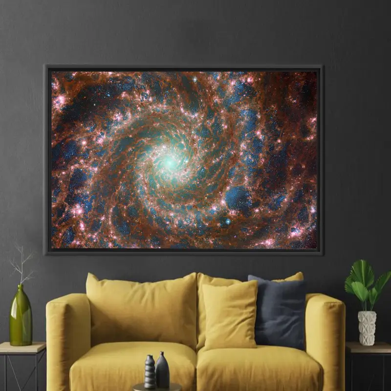 Phantom Galaxy Canvas: Space Telescope View Printed Canvas Art