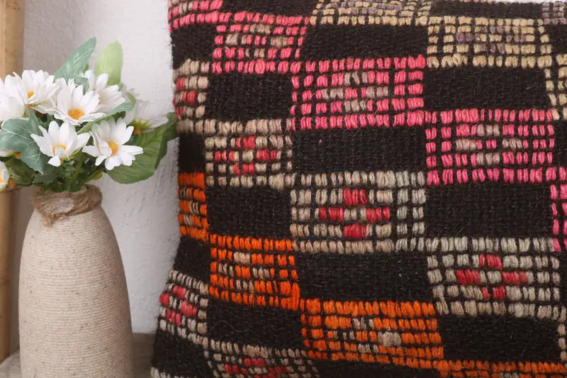 Vintage Kilim Pillow, Pillow, Couch Cushion, Vintage Kilim Throw Pillow, Boho Pillow, 12x24 Pink Pillow Cover, Wholesale Cushion, Traditional Pillow - 3