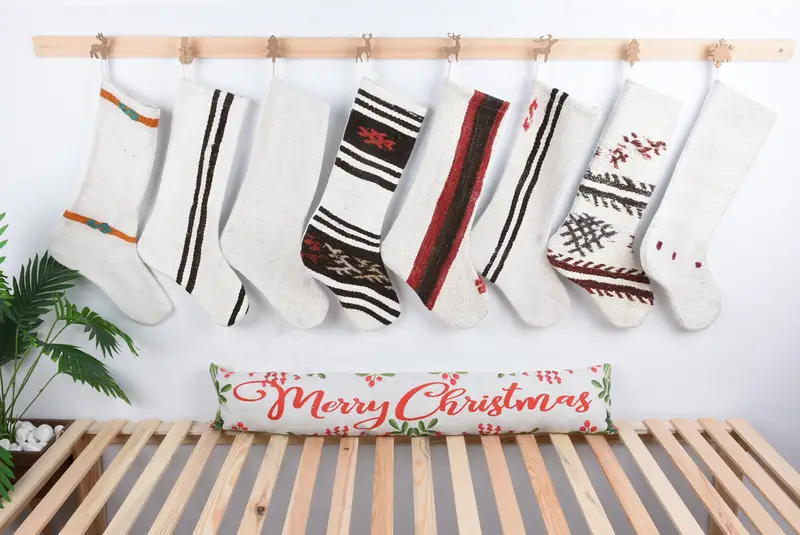 Patrón de adornos navideños, media Kilim de 8 pulgadas