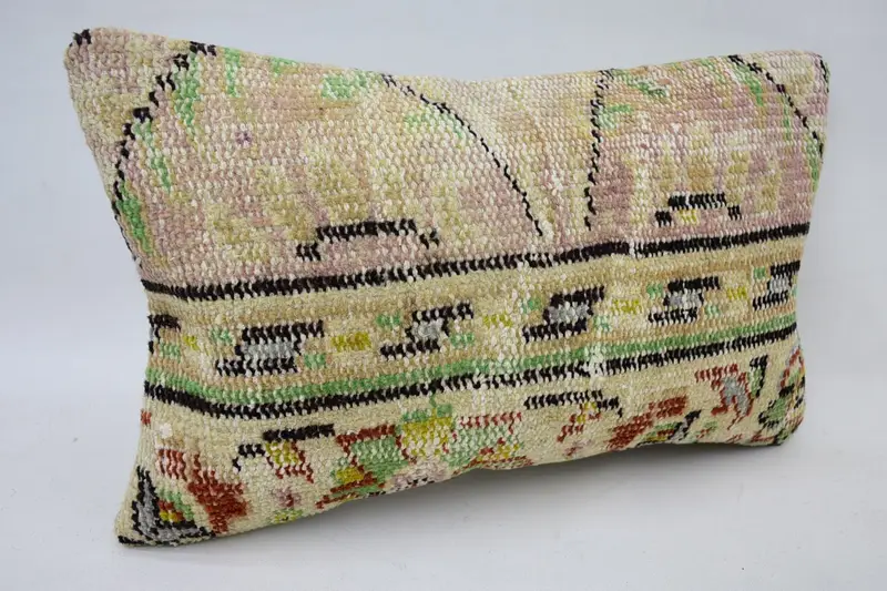 Ethnic Pillow Cover Cushion Case, Kilim Pillow Cover, Cushion Cover, Handmade Kilim Cushion, Antique Pillows, 12x20 Pink Cushion Cover - 2