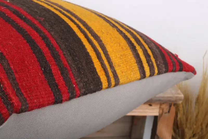 Antique Pillows, Chair Pillow Sham, Pillow, Outdoor Bolster Cushion Case, 20x20 Red Cushion, Kilim Cushion Sham, Pillow for Sofa - 6