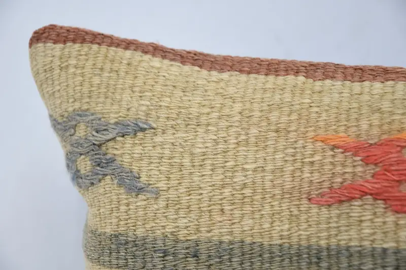 Pillow for Sofa, Turkish Kilim Pillow, Turkish Pillow, Cotton Pillow Sham, Outdoor Patio Pillow Cover, 12x24 Beige Cushion Case, Pillow Cover - 2