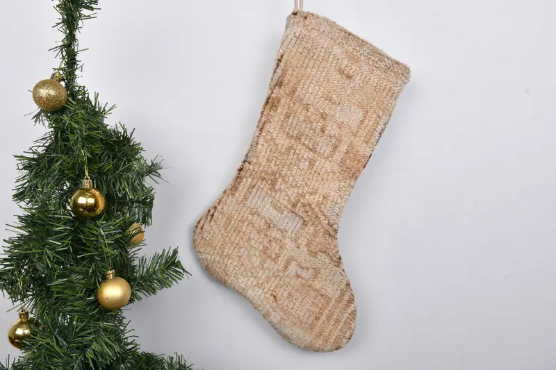 Decoración navideña boho única, medias navideñas familiares personalizadas