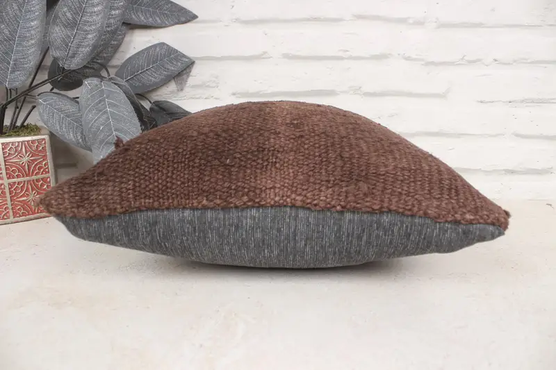 14x14 Brown Pillow Sham, Pillow, Southwestern Pillow Cover, Vintage Kilim Throw Pillow, Vintage Kilim Pillow, Boho Pillow Sham Cover - 5