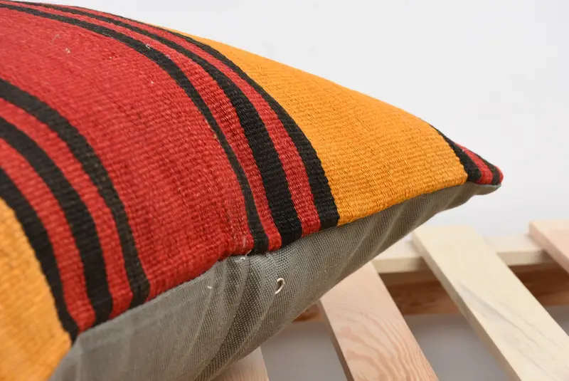 Handmade Kilim Cushion, 20x20 Red Cushion Cover, Antique Pillows, Traditional Cushion Cover, Cushion, Turkish Kilim Pillow, Bright Cushion Cover - 7