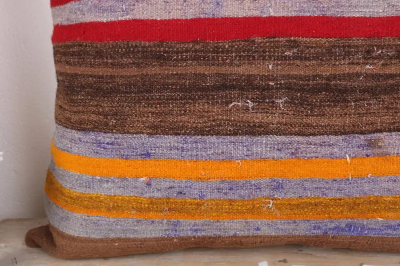 Kilim Pillow Cover, 28x28 Brown Pillow Sham, Colorful Cushion Case, Cushion Case, Antique Pillows, Pillow for Sofa, Knitted Cushion Case - 3