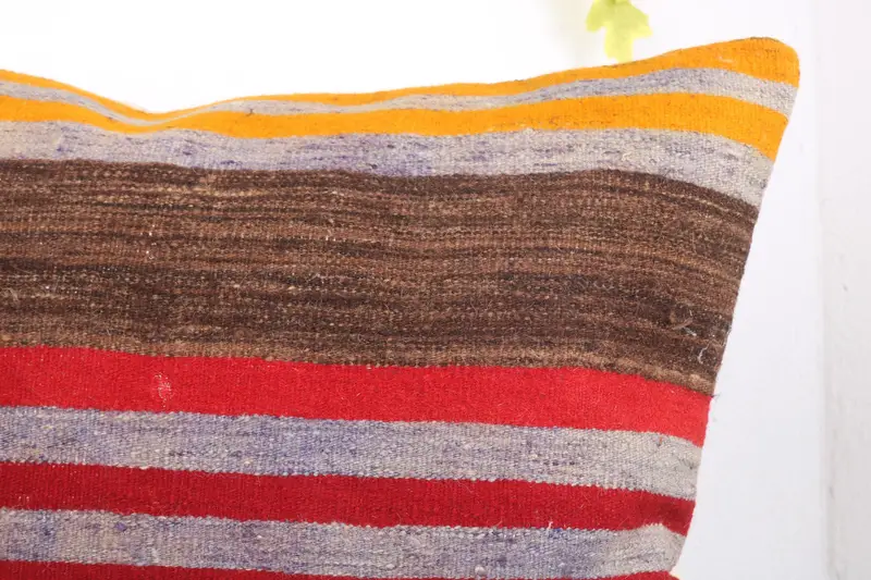 Kilim Pillow Cover, 28x28 Brown Pillow Sham, Colorful Cushion Case, Cushion Case, Antique Pillows, Pillow for Sofa, Knitted Cushion Case - 5