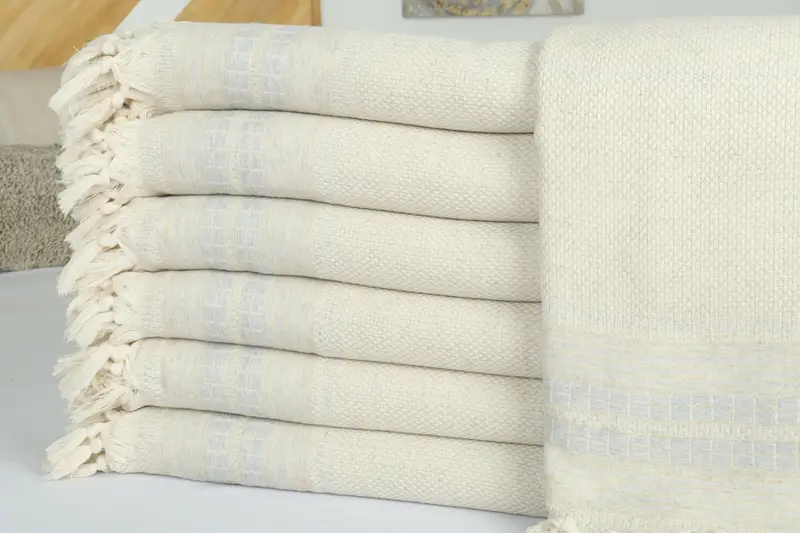 Personalized Blanket, 96x94 Linen Striped Towel, Bridal Shower Gifts, Bachelorette Gifts, Custom Shower Curtain, Custom Wedding Gifts, Organic Throw - 2