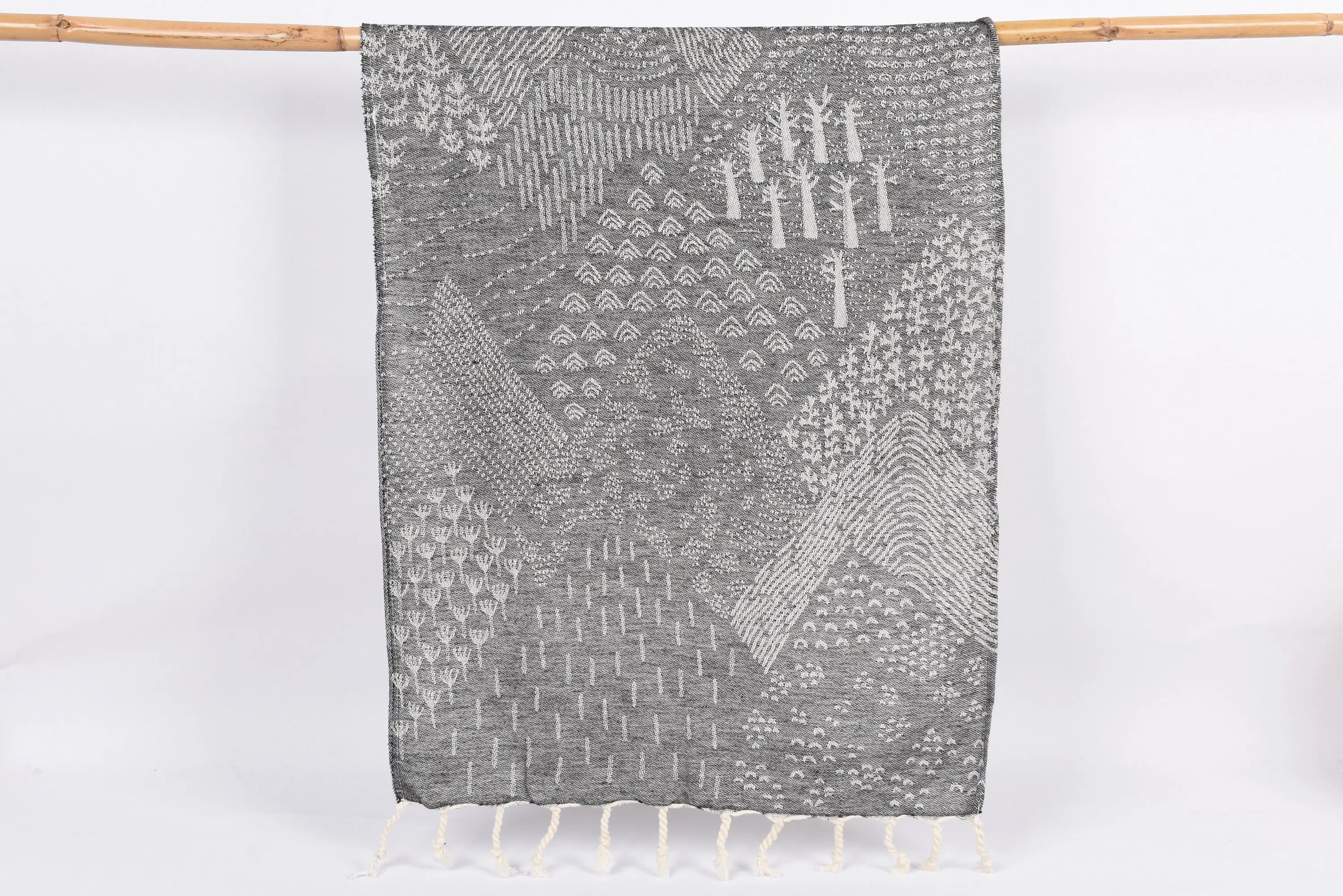 Black Mountain Design Dish Towel, Personalized 36x18 Inches, Organic Cotton - 1