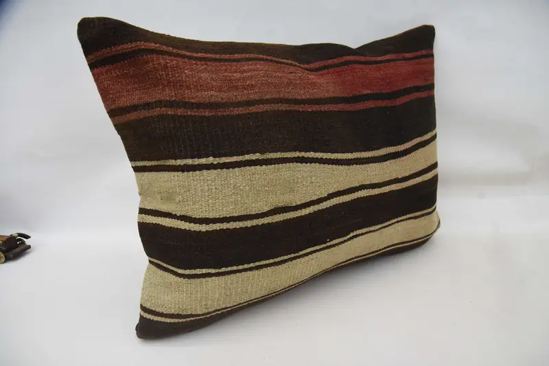Lounge Throw Pillow, 20x28 Brown Cushion Cover, Kilim Cushion Sham, Cushion Cover, Pastel Cushion Cover, Turkish Kilim Pillow, Pillow for Couch - 3