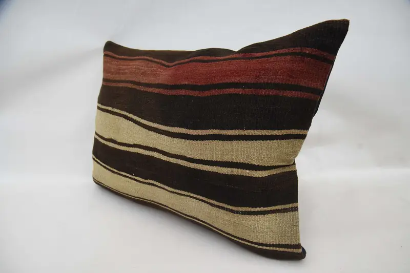 Lounge Throw Pillow, 20x28 Brown Cushion Cover, Kilim Cushion Sham, Cushion Cover, Pastel Cushion Cover, Turkish Kilim Pillow, Pillow for Couch - 5