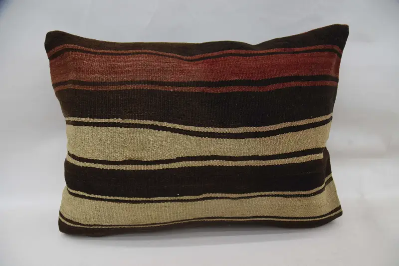 Lounge Throw Pillow, 20x28 Brown Cushion Cover, Kilim Cushion Sham, Cushion Cover, Pastel Cushion Cover, Turkish Kilim Pillow, Pillow for Couch - 1