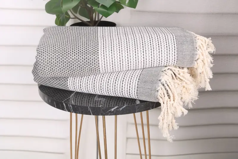 Monogram Turkish Towel, Turkish Bath Towel Set, Bride Gift, Bachelorette Party Decorations, 70x40 Cotton Geometric Towel, Bridesmaid Gift Towel - 3