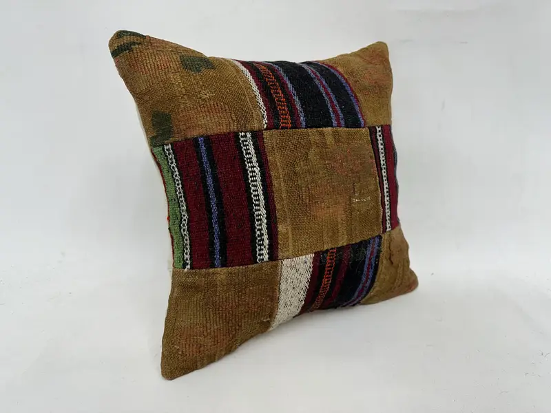 Interior Designer Pillow, Vintage Kilim Throw Pillow, Throw Kilim Pillow, 18x18 Brown Cushion Case, Comfy Throw Cushion Cover, Pillow - 3