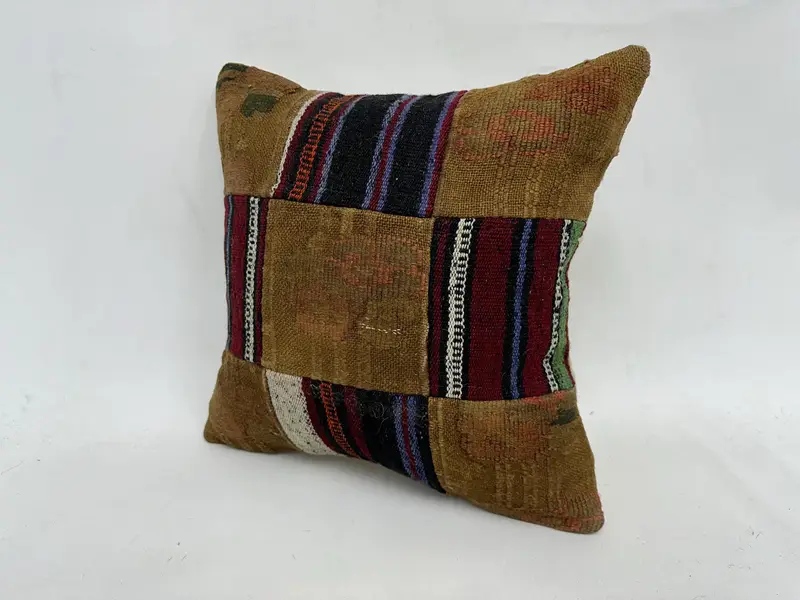 Interior Designer Pillow, Vintage Kilim Throw Pillow, Throw Kilim Pillow, 18x18 Brown Cushion Case, Comfy Throw Cushion Cover, Pillow - 4