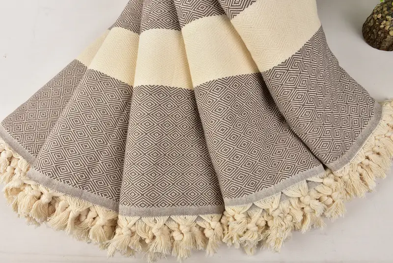 Custom Blanket, Boho Throw Blankets, Bridal Gifts, 92x80 Cotton Diamond Towel, Turkish Bedspread, Turkish Towel Blanket, Bridal Shower Gift - 4