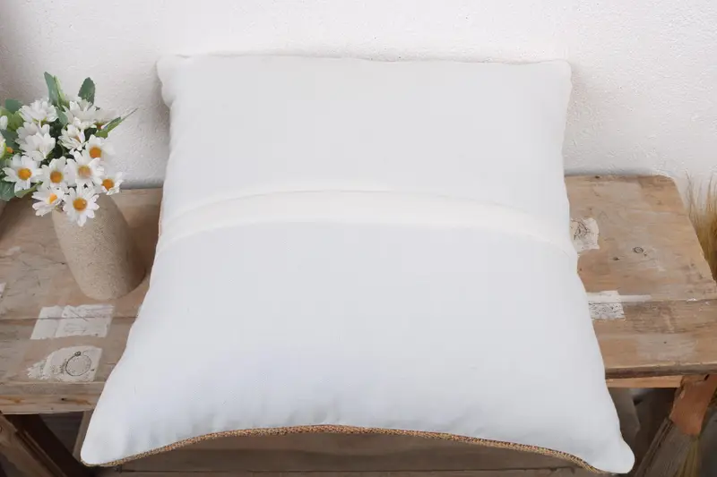 Antique Pillows, Pillow for Sofa, Pillow Case, 18x18 White Pillow Case, Turkish Kilim Pillow, Wool Kilim Pillow Pillow, Accent Pillow Sham - 7