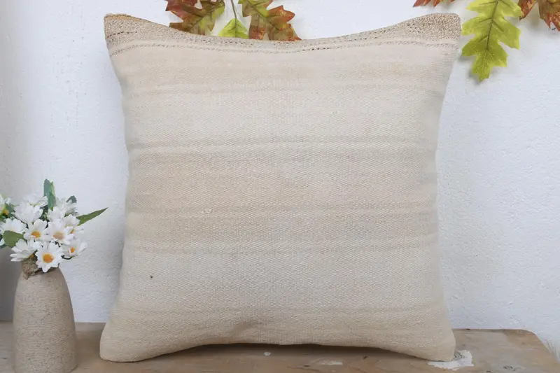 Antique Pillows, Pillow for Sofa, Pillow Case, 18x18 White Pillow Case, Turkish Kilim Pillow, Wool Kilim Pillow Pillow, Accent Pillow Sham - 2