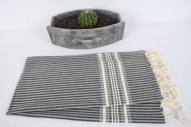 Toalla a rayas de algodón 40x18, regalo de boda para novia, toalla de cocina personalizada, toalla de cocina monogram, regalo para la casa, poca de cocina turca - 6