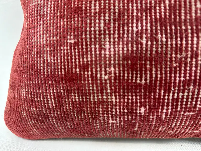 Interior Designer Pillow, Ethnical Kilim Rug Pillow, 12x20 Red Pillow Cover, Kilim Cushion Sham, Cushion Case, Turkish Bench Cushion - 2