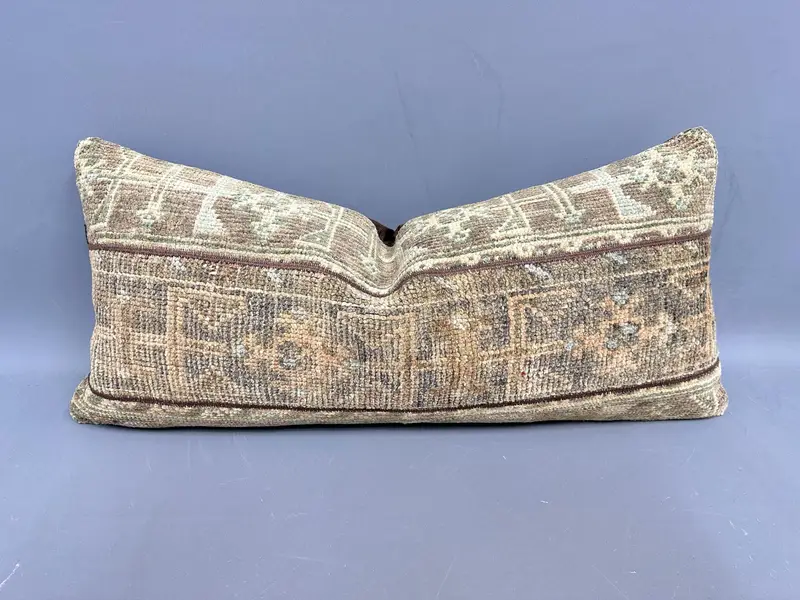 Handgewebtes türkisches Kelim-Wurfkissen, Boho-Patchwork-Kissen