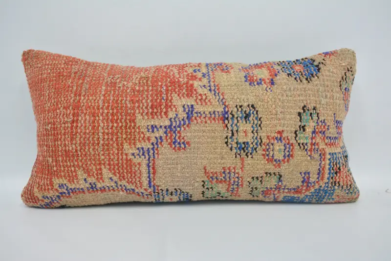 Gift Pillow, Garden Pillow Case, Pillow Sham, 12x24 Red Cushion Case, Kilim Cushion Sham, Antique Pillows, Ethnic Throw Cushion - 1