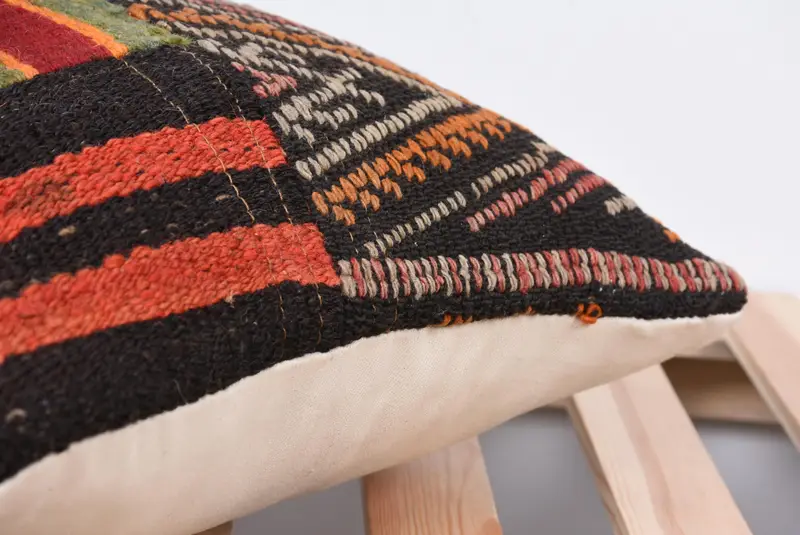 Kilim Cushion Sham, Southwestern Cushion Cover, 14x14 Brown Cushion, Pillow Cover, Luxury Cushion Case, Kilim Pillow, Antique Pillows, Sofa Cushion - 7