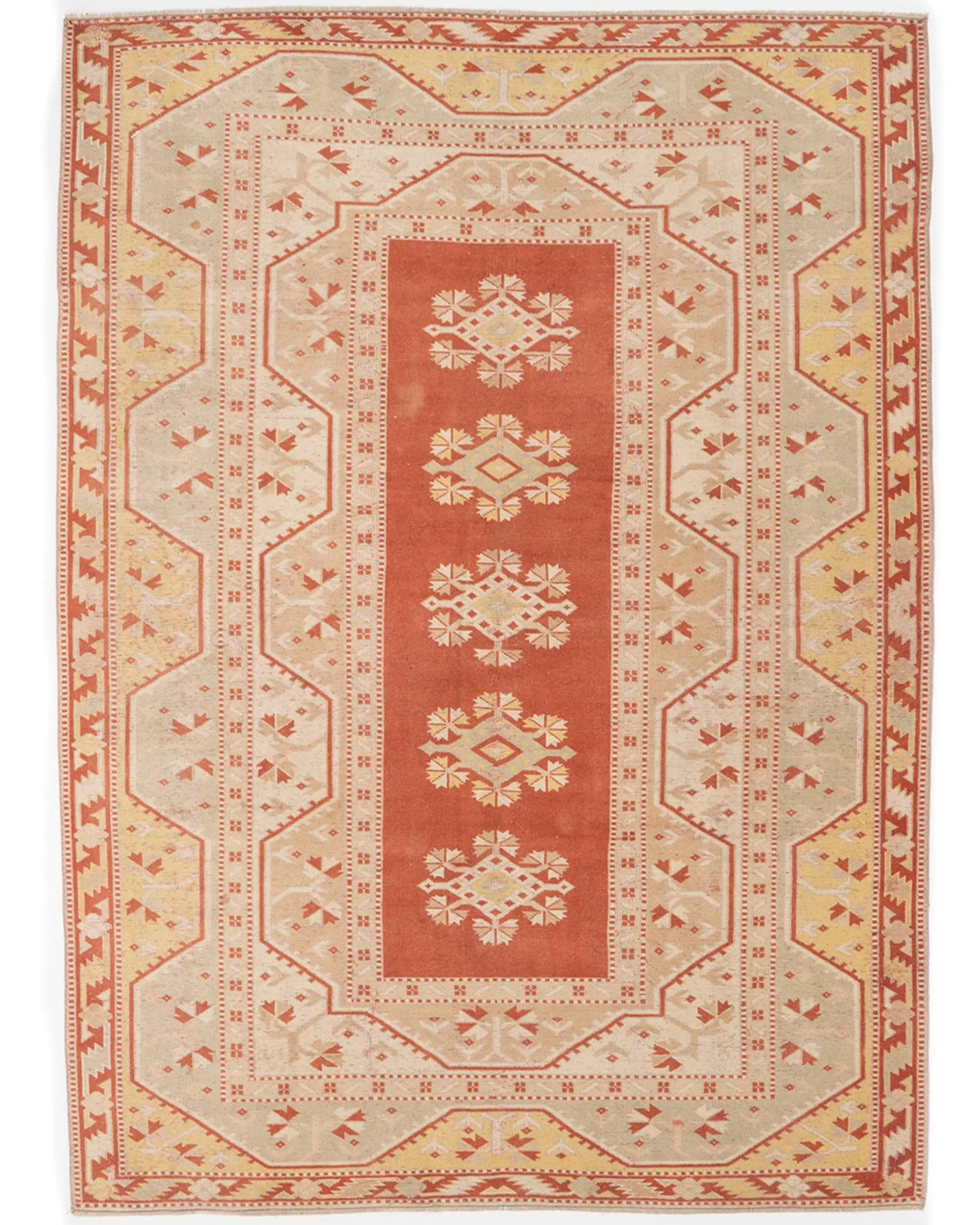 Vintage Türk Halısı, Büyük 5.6x7.8 ft (171x237 cm) Halı, Kırmızı Fas Yün Halısı - 1