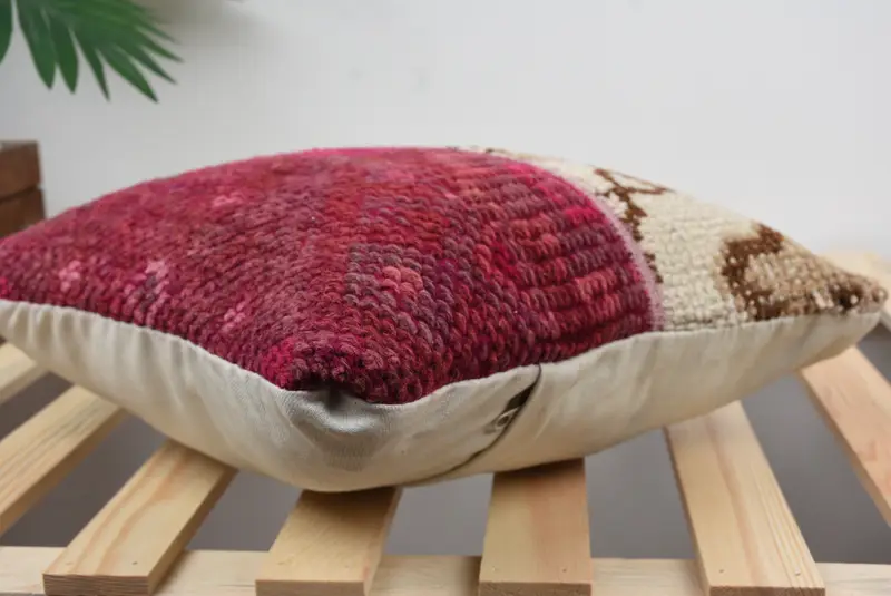 Turkish Pillow, Car Cushion Cover, Sofa Bolster Pillow Case, 14x14 White Pillow, Handmade Kilim Cushion, Antique Pillows, Pillow Cover - 4