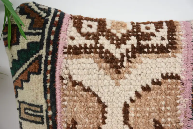 Turkish Pillow, Car Cushion Cover, Sofa Bolster Pillow Case, 14x14 White Pillow, Handmade Kilim Cushion, Antique Pillows, Pillow Cover - 2