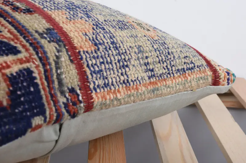 Tapestry Pillow Case, Gift Pillow, Pillow, Boho Pillow Sham Cover, 16x16 Blue Pillow, Ethnical Kilim Rug Pillow, Floor Cushion Cover - 7