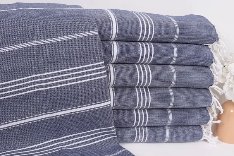 Memorial Gift, Turkish Towel Blanket, 88x60 Cotton Striped Towel, Christmas Tablecloth, Throw Blanket, Bedspread, Family Gift Basket, Tablecloth - 1