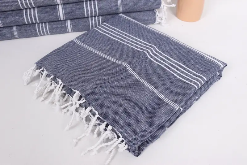 Memorial Gift, Turkish Towel Blanket, 88x60 Cotton Striped Towel, Christmas Tablecloth, Throw Blanket, Bedspread, Family Gift Basket, Tablecloth - 5