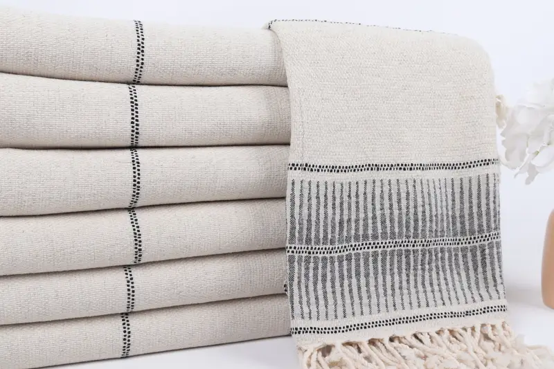 Home Decor Gifts, Absorbent Turkish towel, Personalized Gift For Him, Personalized Bridesmaid Gift, 70x40 Linen Striped Towel, Bachelor Party Favors - 2