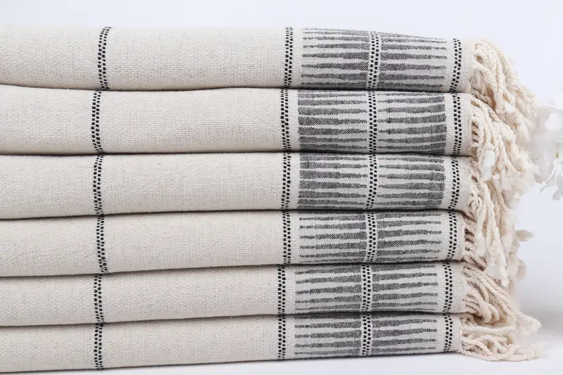 Home Decor Gifts, Absorbent Turkish towel, Personalized Gift For Him, Personalized Bridesmaid Gift, 70x40 Linen Striped Towel, Bachelor Party Favors - 3