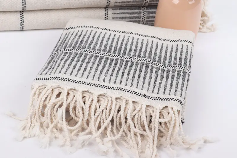 Home Decor Gifts, Absorbent Turkish towel, Personalized Gift For Him, Personalized Bridesmaid Gift, 70x40 Linen Striped Towel, Bachelor Party Favors - 5