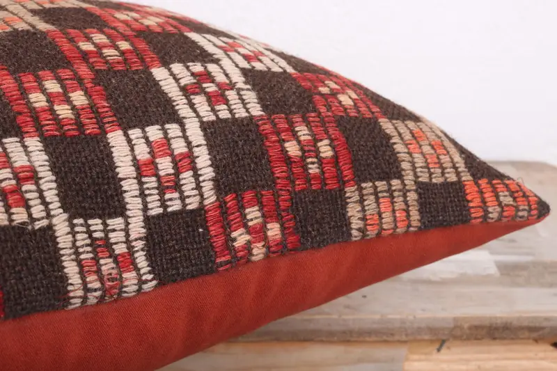 Pillow Case, Ethnic Pillow Cover Cushion Case, Pillow for Sofa, Boho Pillow Sham Cover, Floor Cushion Case, Vintage Pillow, 18x18 Orange Pillow Case - 6