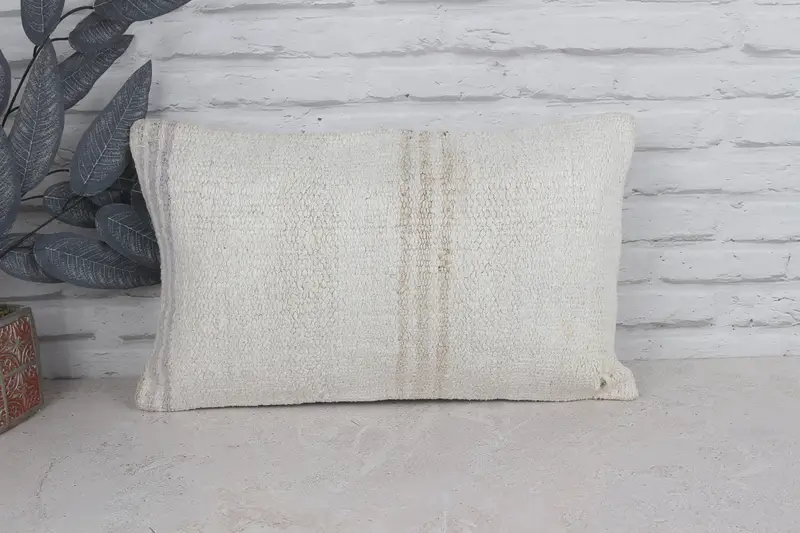 Nautical Throw Pillow Case, Outdoor Patio Pillow Sham, Kilim Cushion Sham, Gift Pillow, Kilim Pillow Cover, 12x20 White Cushion Cover, Pillow Case - 1