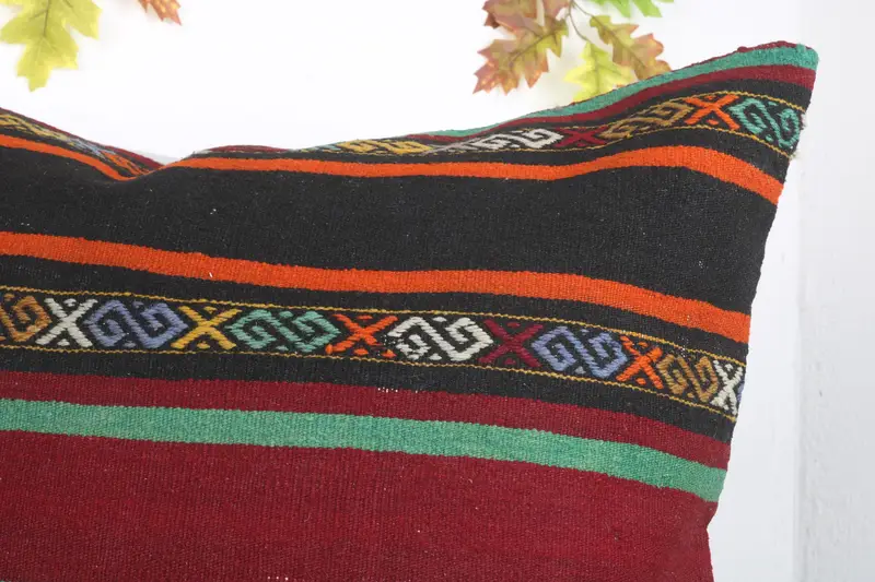 Pillow Sham, 32x32 Red Pillow, Interior Designer Pillow, Ethnical Kilim Rug Pillow, Vintage Kilim Throw Pillow, Wholesale Cushion - 5