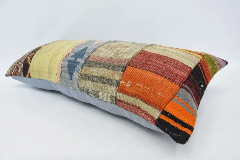 Outdoor Bolster Cushion Case, Kilim Cushion Sham, Pillow, Boho Pillow, Authentic Cushion, 16x36 Green Pillow Cover, Boho Pillow Sham Cover - 5