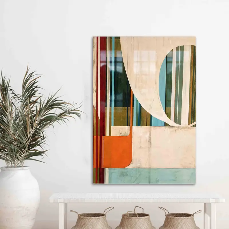 Modern Printed Glass: Soft Tones, Minimal Design, Contemporary Elegance